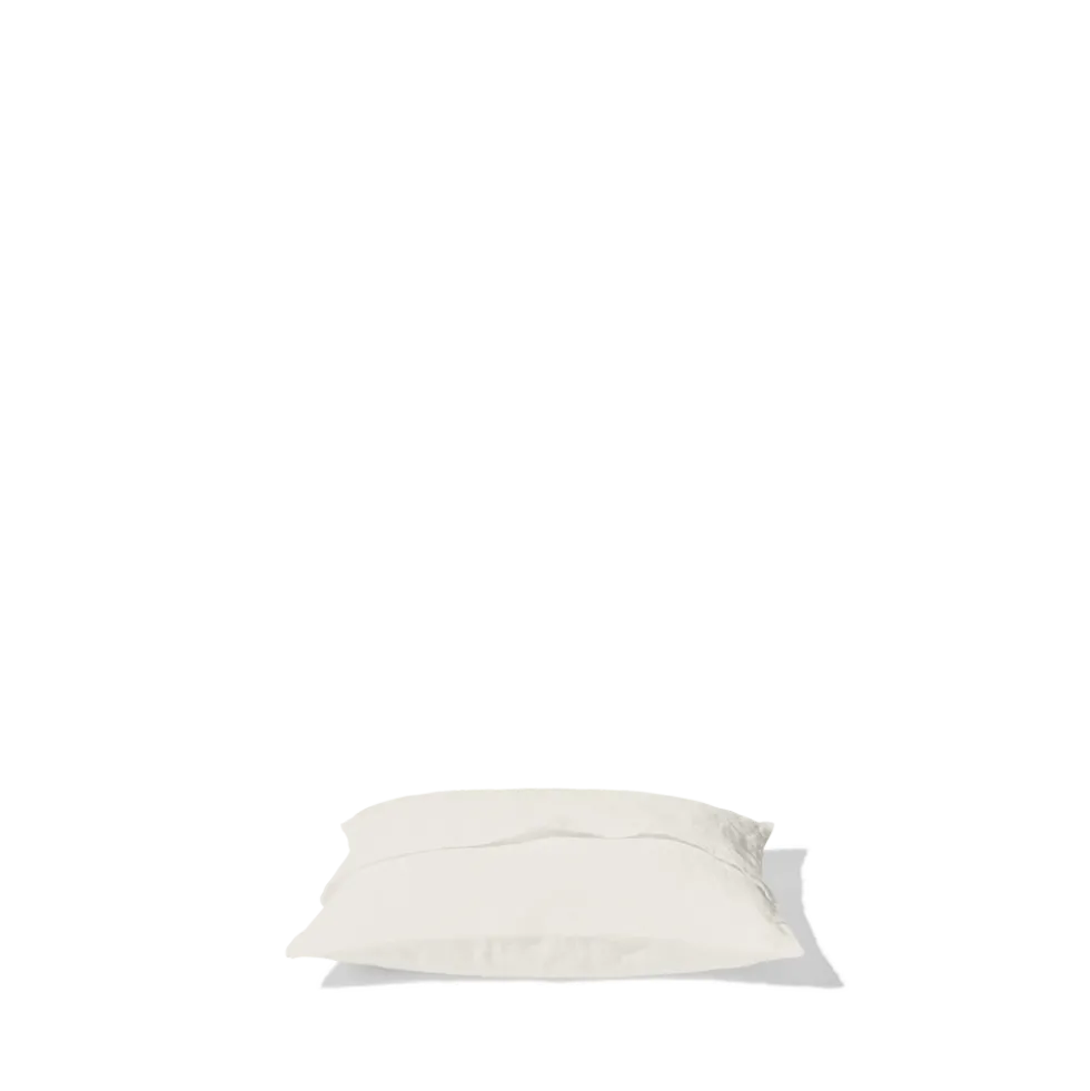 Taie d'oreiller en lin lavé - Blanc Coquillage