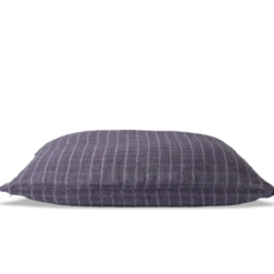 Taie d'oreiller en lin lavé - Carreaux Violet