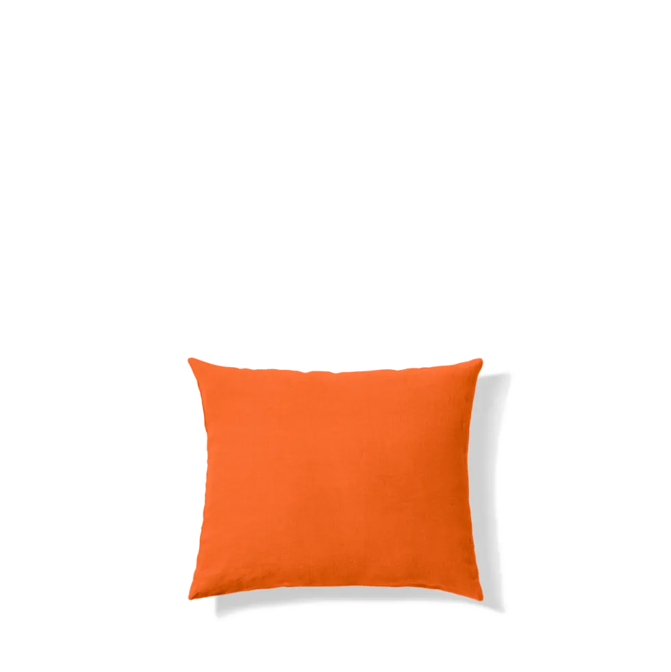 Taie d'oreiller en lin lavé - Orange Zeste