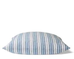Taie d'oreiller en lin lavé - Rayures Palette Bleu Primaire
