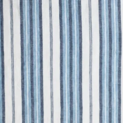 Taie d'oreiller en lin lavé - Rayures Palette Bleu Primaire
