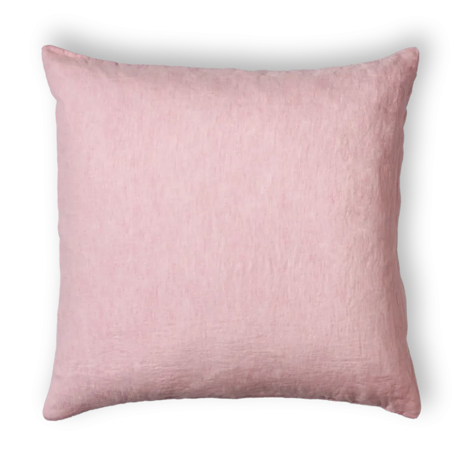 Taie d'oreiller en lin lavé - Rose Granité