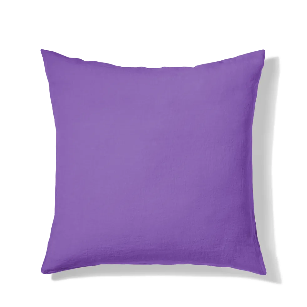 Taie d'oreiller en lin lavé - Violet Orage
