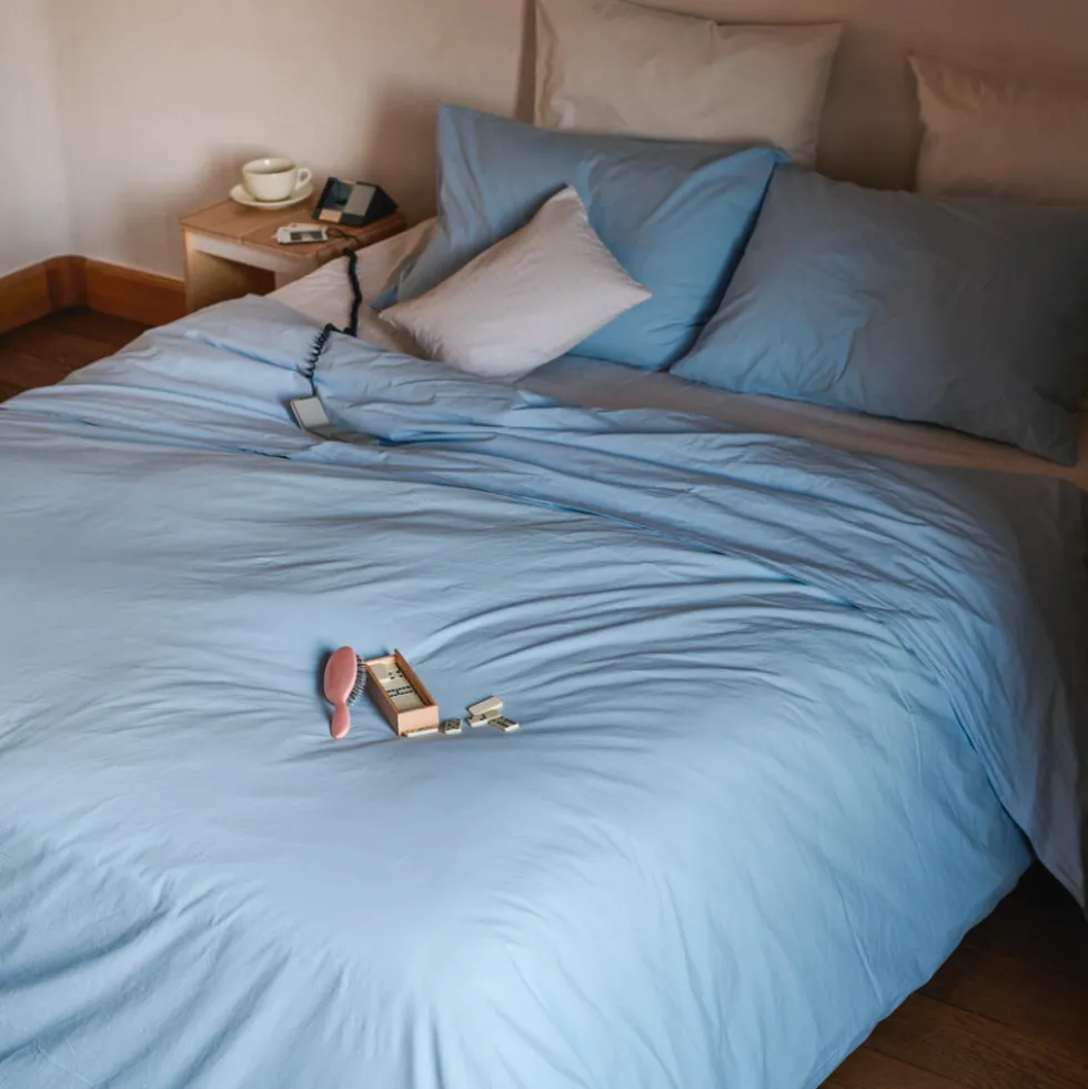 Taie d'oreiller en percale de coton - Bleuet