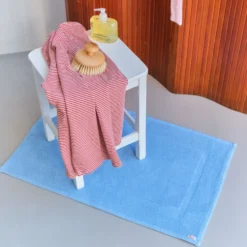 Tapis de bain en coton - Bleu Jour