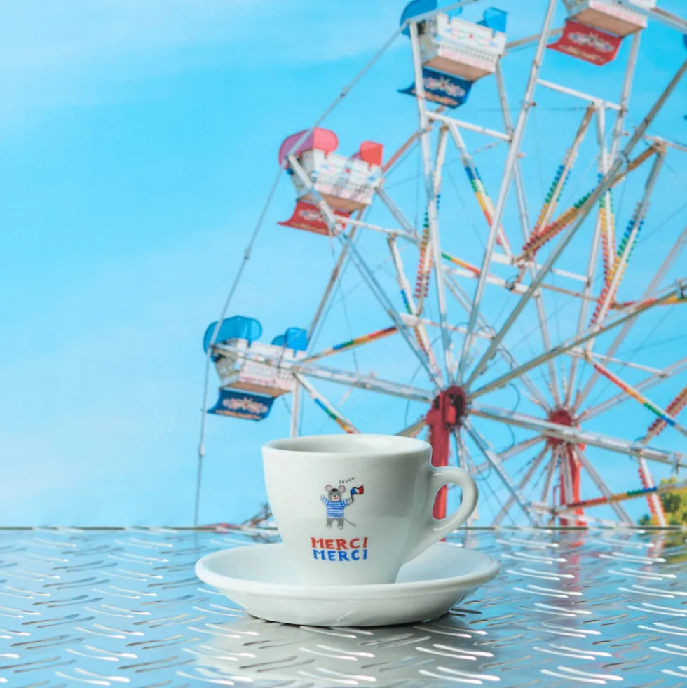 Tasse à expresso et soucoupe Souris - Merci x Shia McShia