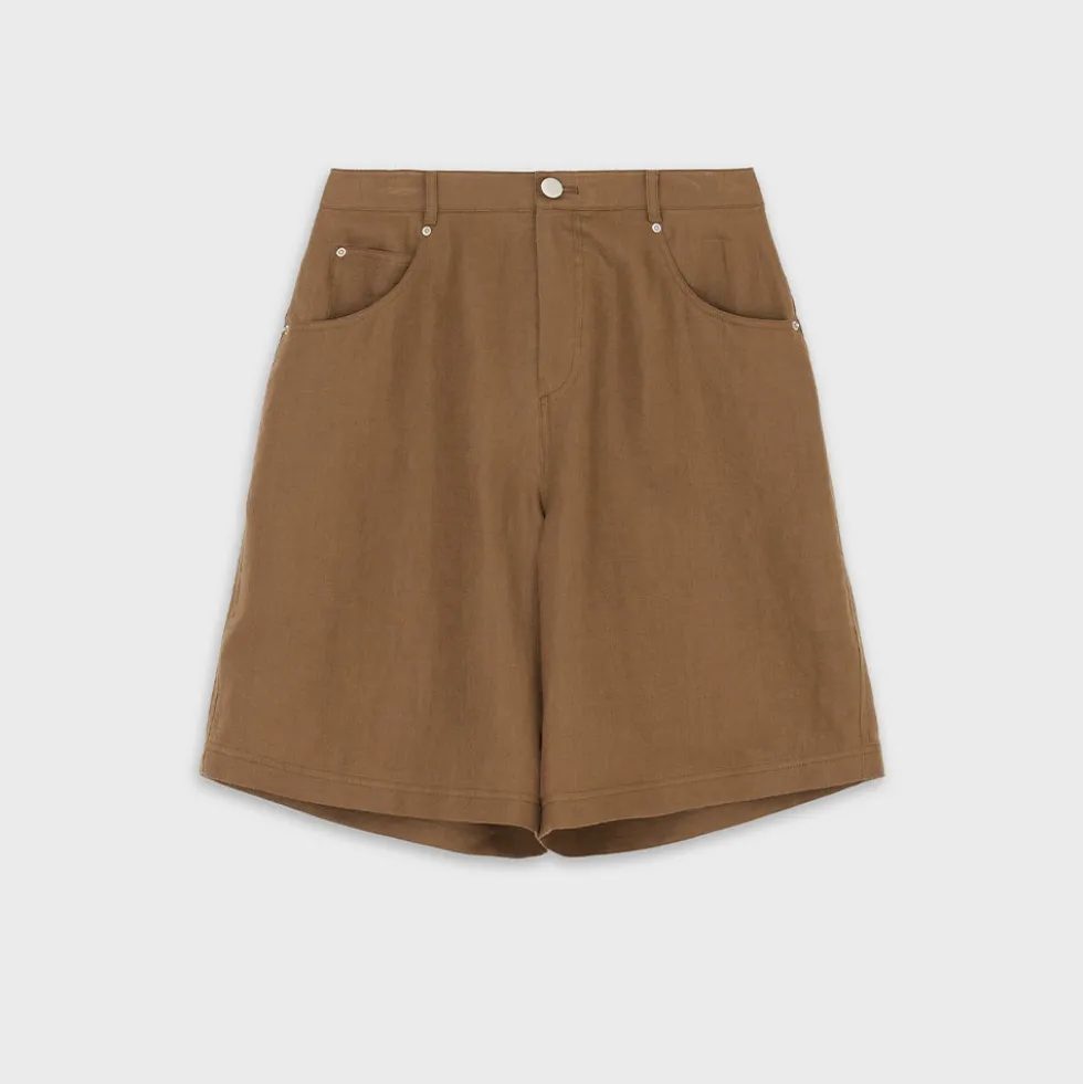 The Loom - Bermuda Linen Denim - Marron