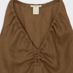 The Loom - Top Ruche Halter - Marron
