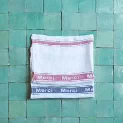 Torchon en lin lavé - Merci Rouge