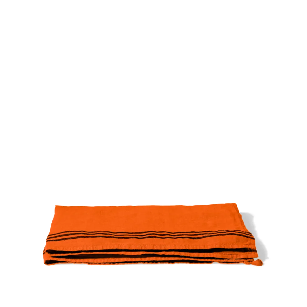 Torchon en lin lavé - Orange Zeste