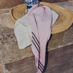 Torchon en lin lavé - Rose Granité
