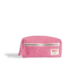 Trousse de toilette en lin lavé - Rose Garance