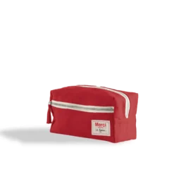 Trousse de toilette en lin lavé - Rouge Vermillon