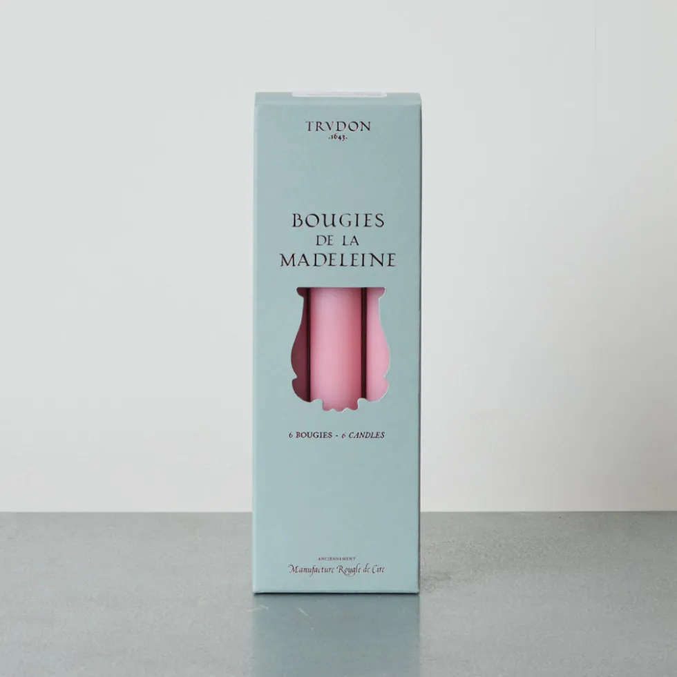 Trudon - Lot de 6 bougies Madeleine - Rose Tendresse