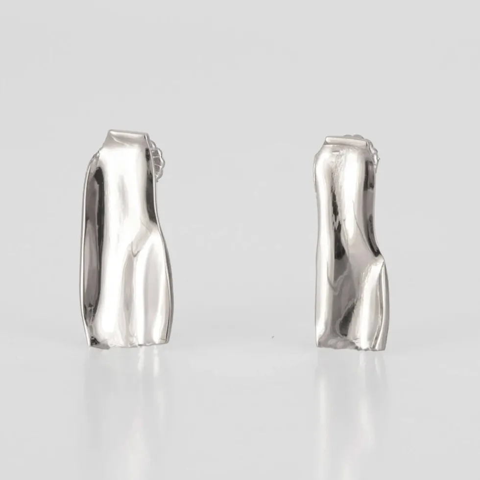 TWEEK EEK - Boucles d'oreilles Mirr Rectangle - Argent