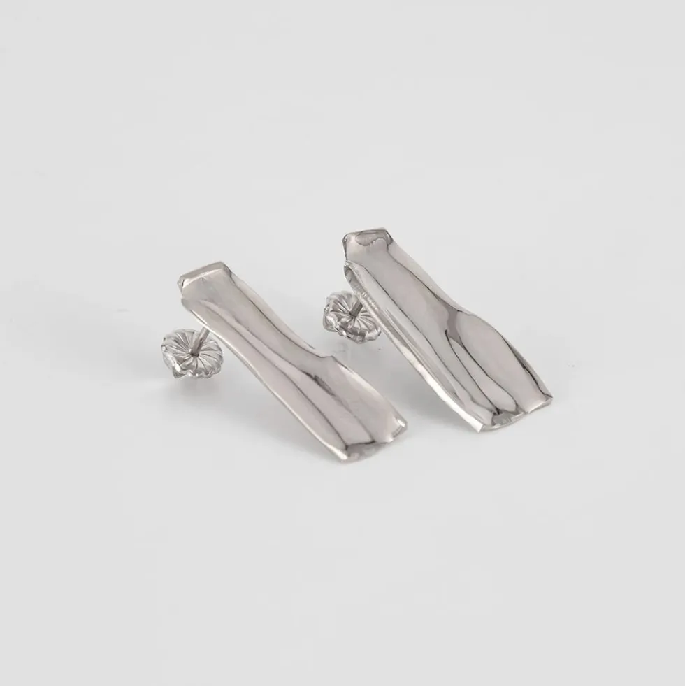TWEEK EEK - Boucles d'oreilles Mirr Rectangle - Argent