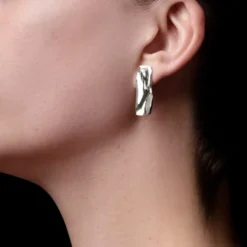 TWEEK EEK - Boucles d'oreilles Mirr Rectangle - Argent