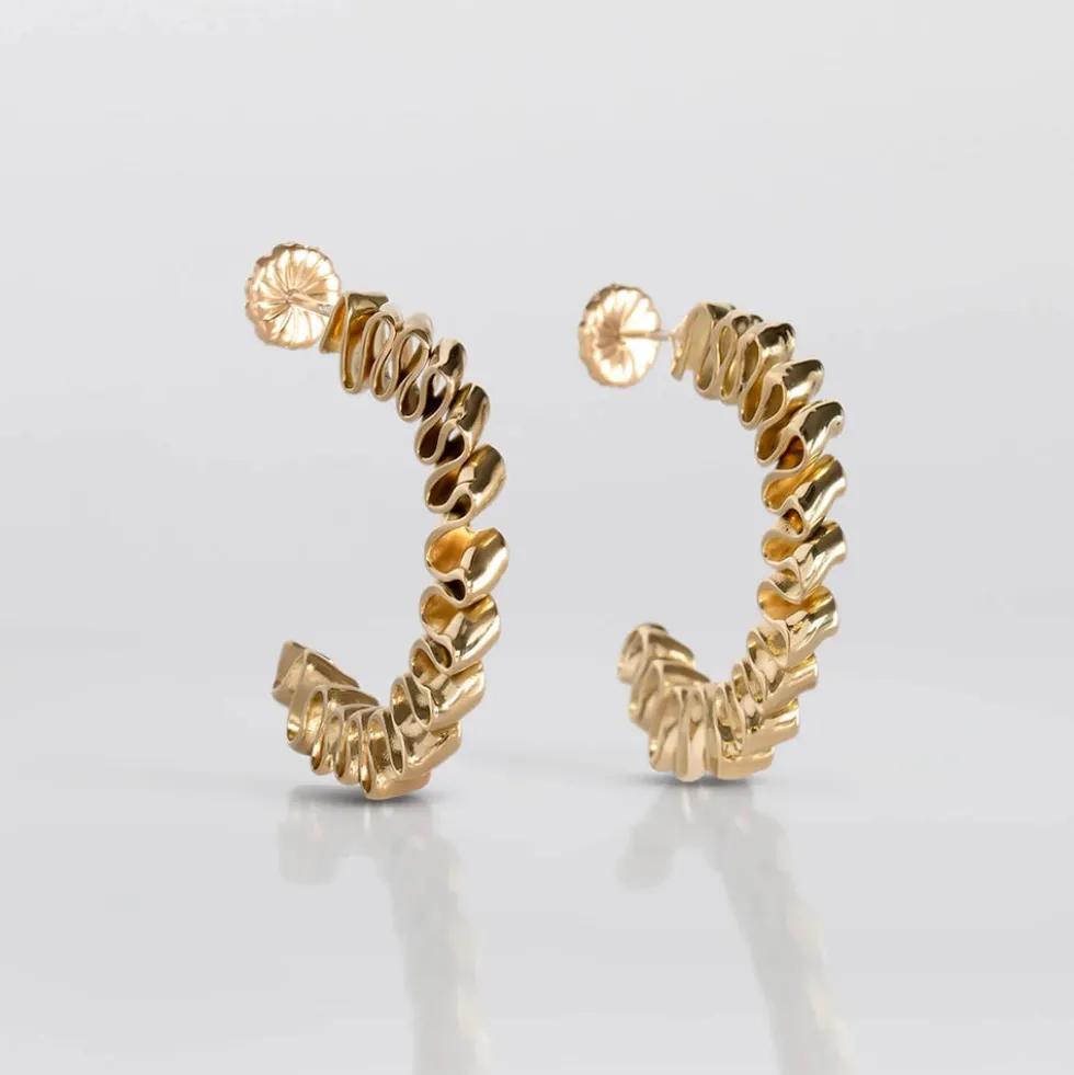 TWEEK EEK - Boucles d'oreilles Mirr Wave Loops S - Or