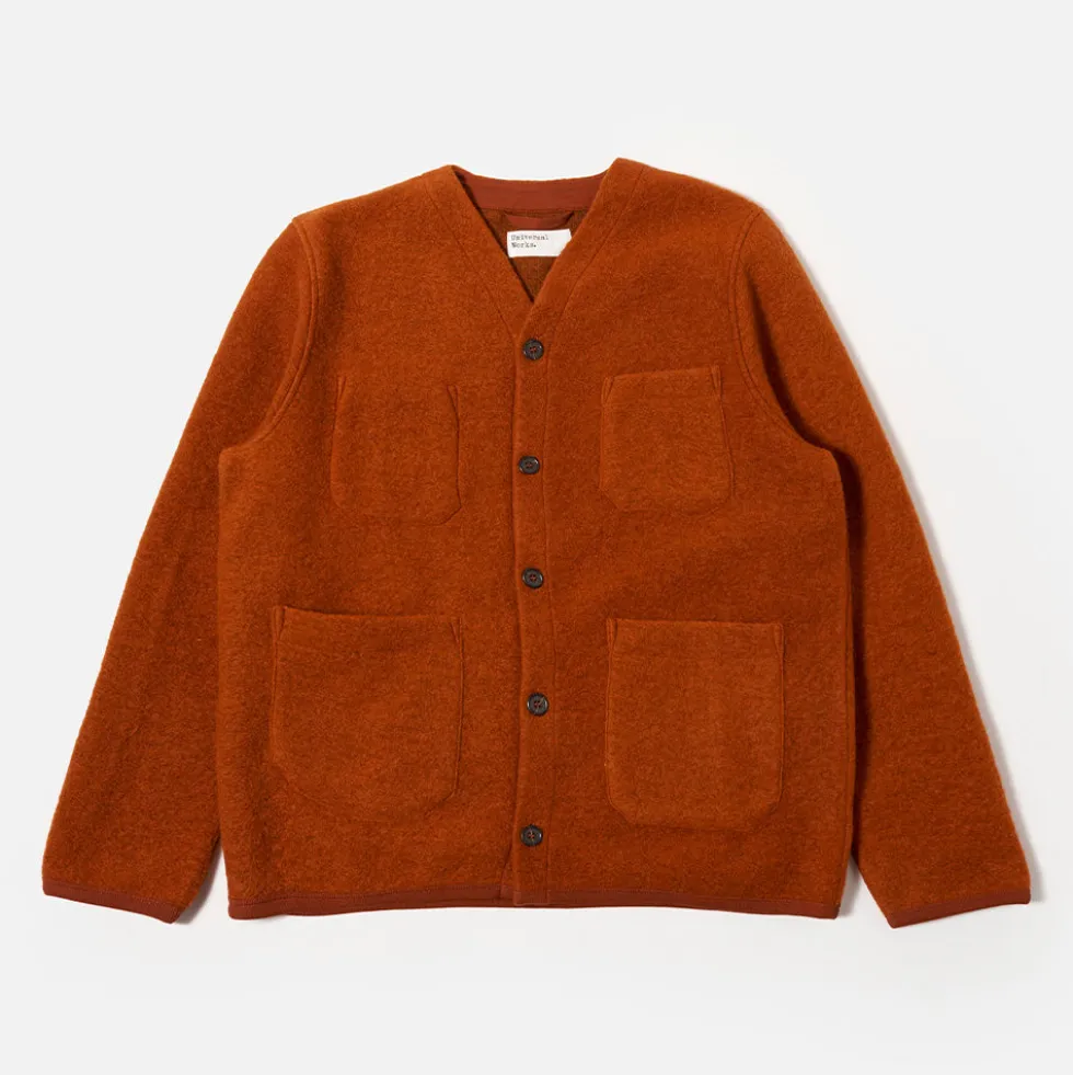Universal Works - Cardigan Laine - Rust
