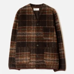 Universal Works - Cardigan Polaire Ombré - Marron