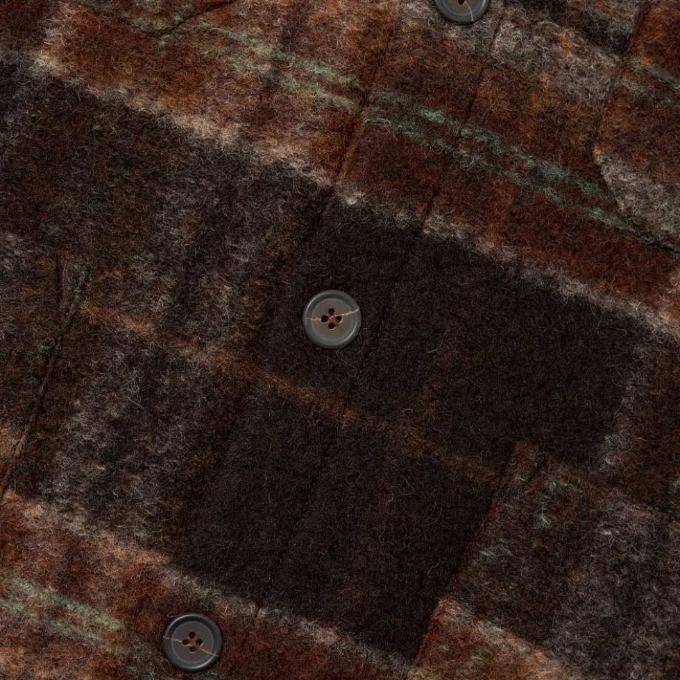 Universal Works - Cardigan Polaire Ombré - Marron