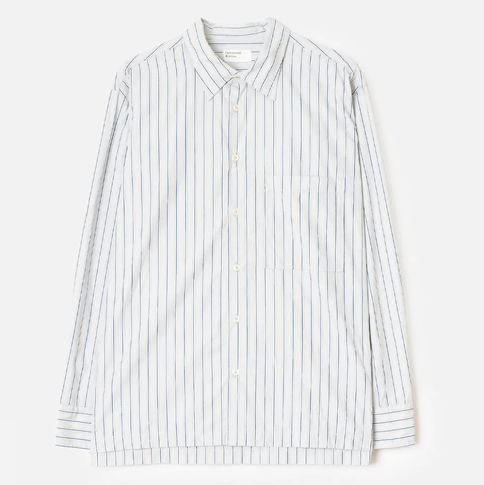 Universal Works - Chemise Lucky - Rayures Gris