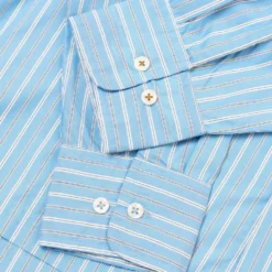 Universal Works - Chemise Lucky - Rayures Bleu