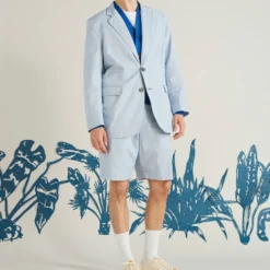 Universal Works - Veste Blazer Boston Kennedy - Bleu à rayures
