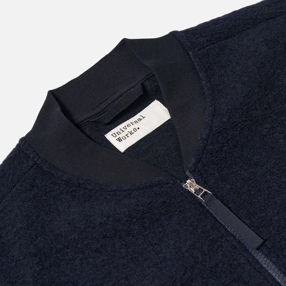 Universal Works - Veste Laine Zip - Marine