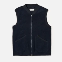 Universal Works - Veste Laine Zip - Marine