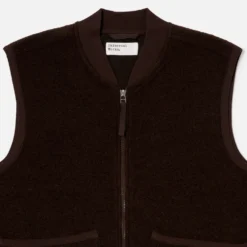 Universal Works - Veste Laine Zip - Marron