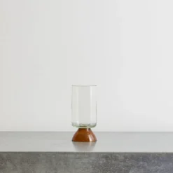 Verre à pied - Transparent & Marron