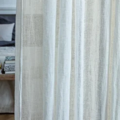 Voile natté en lin lavé - Blanc Optique