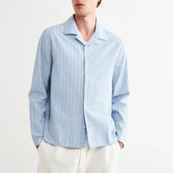 Wax London - Chemise Corey LS - Bleu Ecru