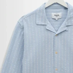 Wax London - Chemise Corey LS - Bleu Ecru