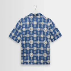 Wax London - Chemise Didcot SS - Bleu Ecru