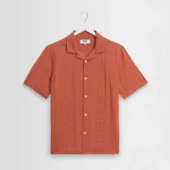 Wax London - Chemise Didcot SS - Rust