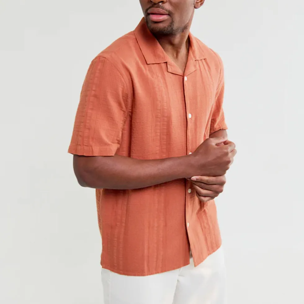 Wax London - Chemise Didcot SS - Rust