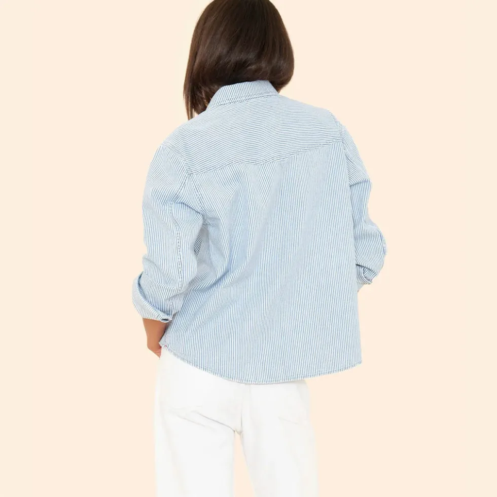 Xirena - Chemise Byron Denim - Bleu Railroad