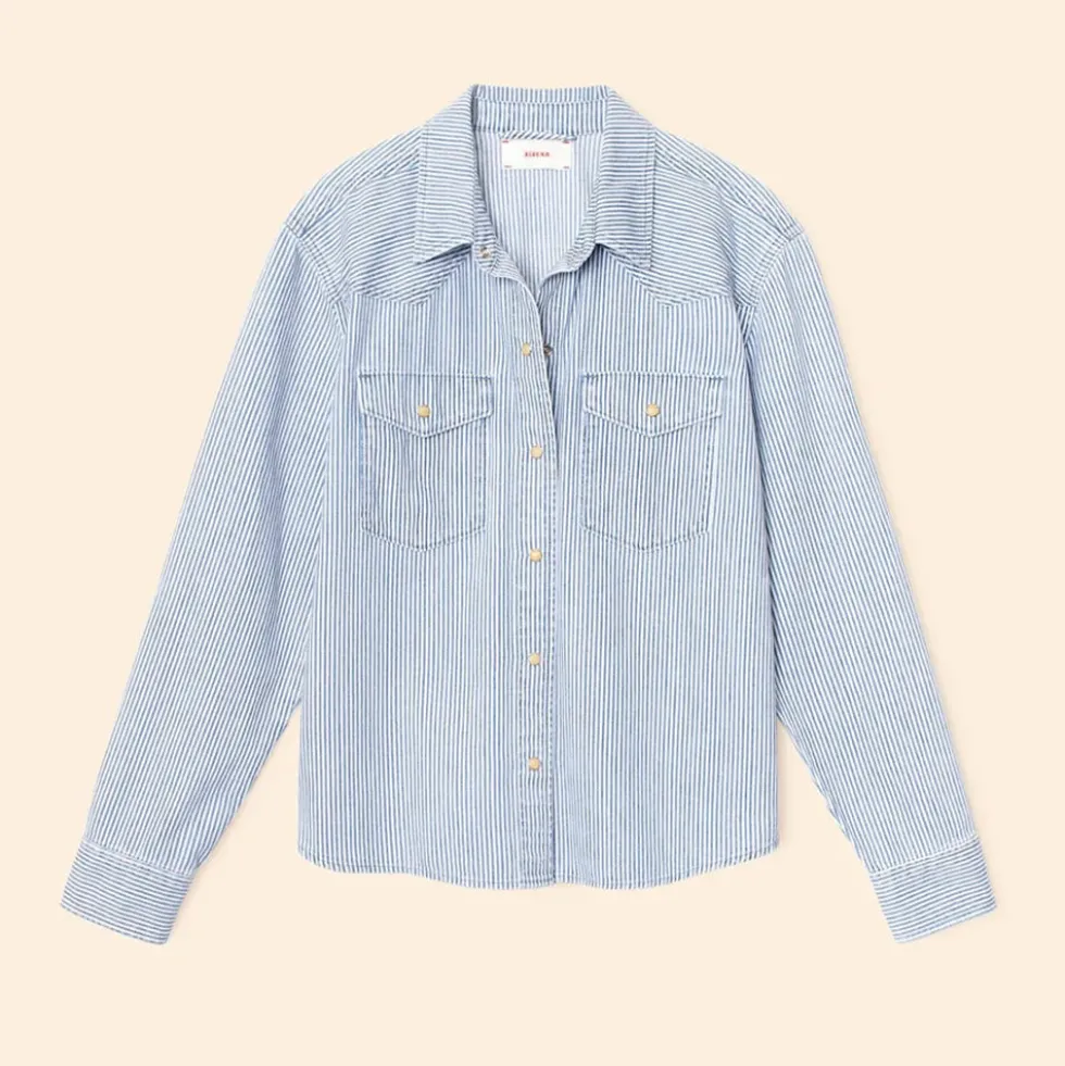 Xirena - Chemise Byron Denim - Bleu Railroad