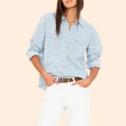 Xirena - Chemise Byron Denim - Bleu Railroad